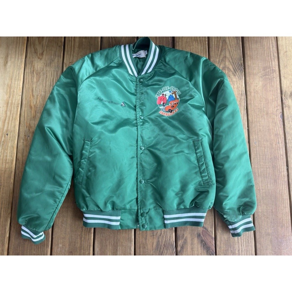 Vintage Chalk Line Alabama Power Safe-tee-opolis Satin Bomber Jacket Mens L